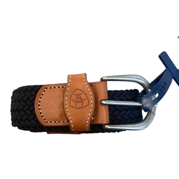 NWT Ariat Men’s Navy Blue One Rail Woven Belt Size XS/S - Picture 1 of 5